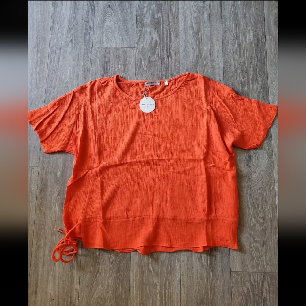 Patrizia Luca Short-Sleeve Side Tie Top